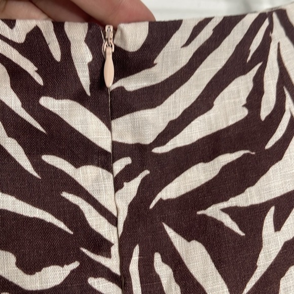 Rumer The Label Cyrus Brown Zebra Print Slit 100% Linen Maxi Skirt Medium New - Picture 5 of 8